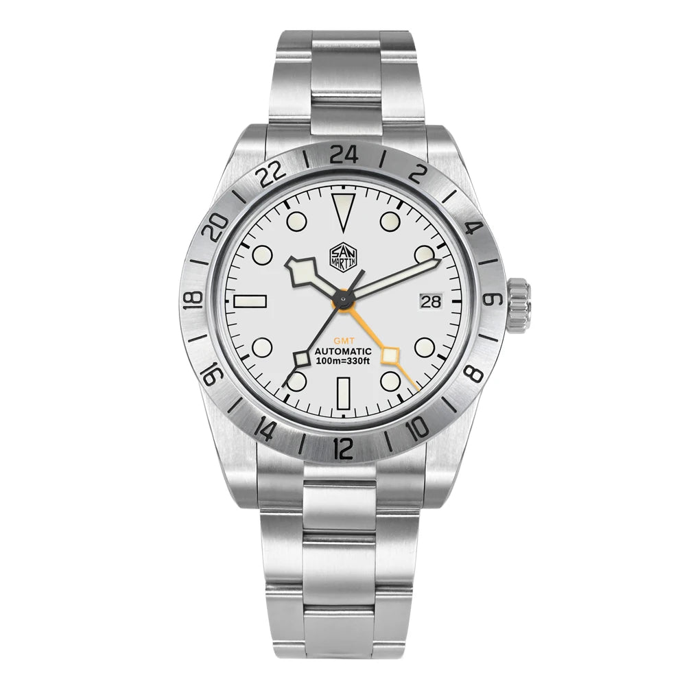 San Martin New 39mm NH34 BB GMT Automatic Mechanical Watch Sport Watch Sapphire Luminous Waterproof 100m for Men Watch SN0054