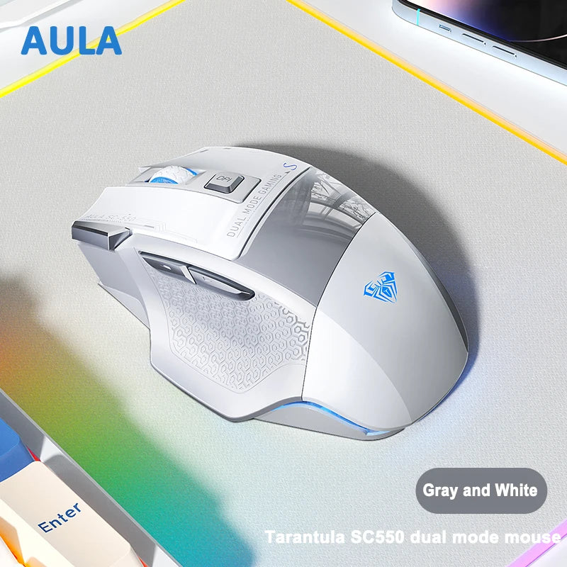 AULA SC550 gamingmus 2.4G trådlös makromus RGB-bakgrundsbelysning ergonomisk design e-sportmus PC-tillbehör
