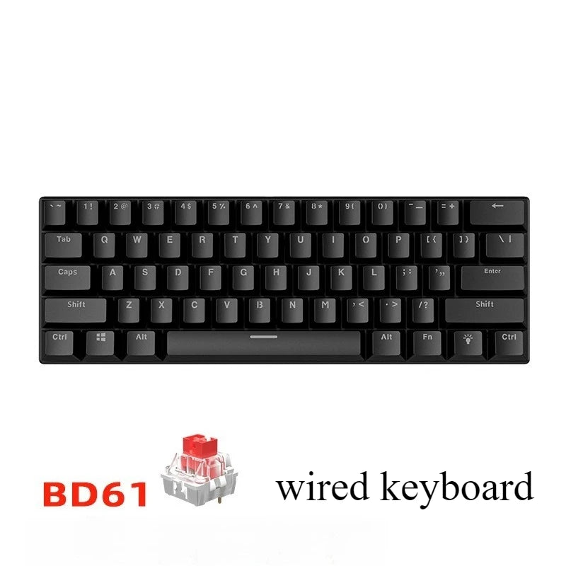 Tastiera meccanica 60% da gaming, tastiera gamer meccanica per PC, laptop e ufficio, mini keyboard con tasti bianchi
