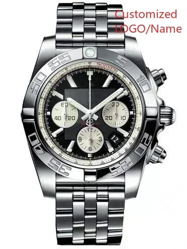 A989 Store Customized Watch Fashion Sport Quartz Watch for Men Chronograph Sapphire Glass Silver Rose Rotating Bezel