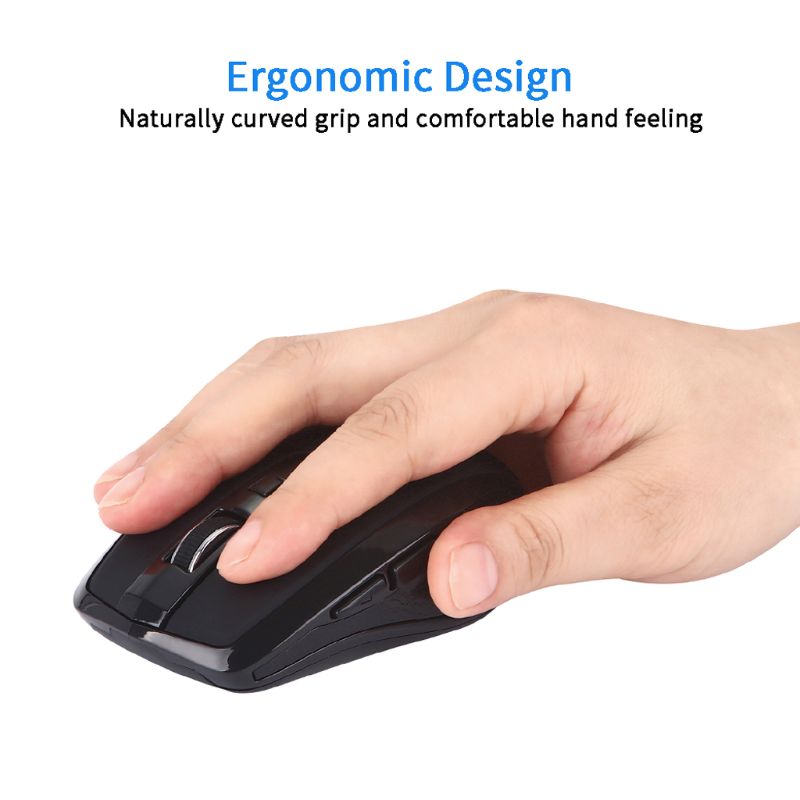2.4G Wireless Mouse USB Type-C, Ergonomic Silent Wireless Mouse with 6 Buttons, Adjustable 800/1200/1600 DPI, Type-C Receiver for Laptop, PC & Mac