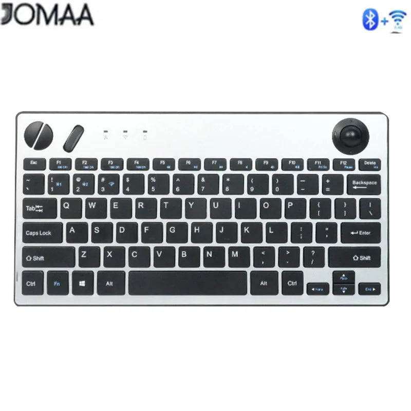 Jomaa Wireless Mini Trackball Keyboard ,78-Key ,Bluetooth Keyboard with Trackball Air Mouse 1600dpi , for TV iPad Phone Laptop
