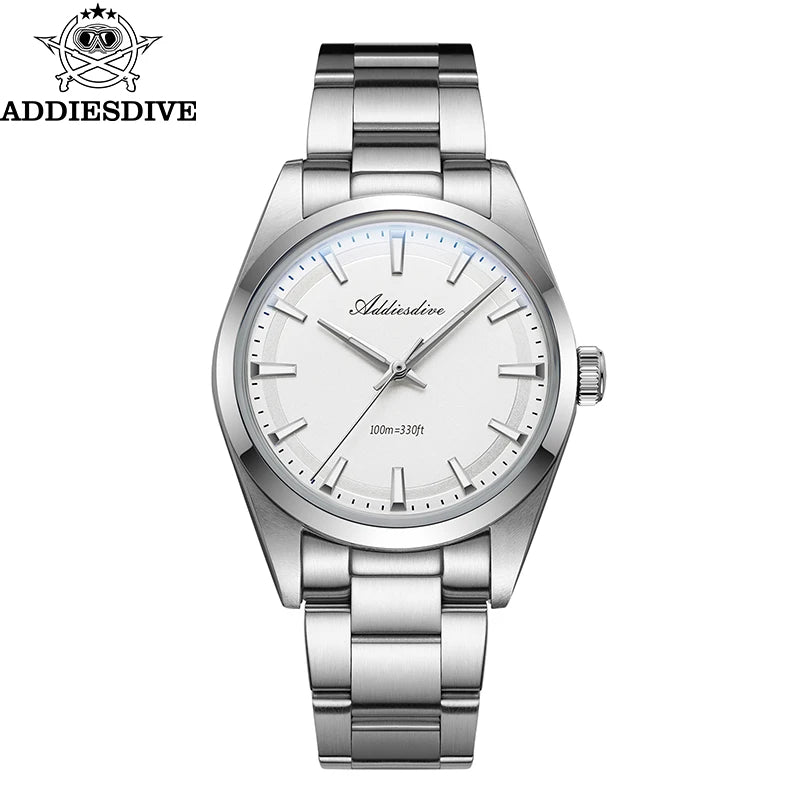 ADDIESDIVE Luxury Men's Steel Watch Bubble Mirror Glass Quartz Watch BGW9 Blue Luminous 100ATM Analog Watch Reloj Hombre AD2066