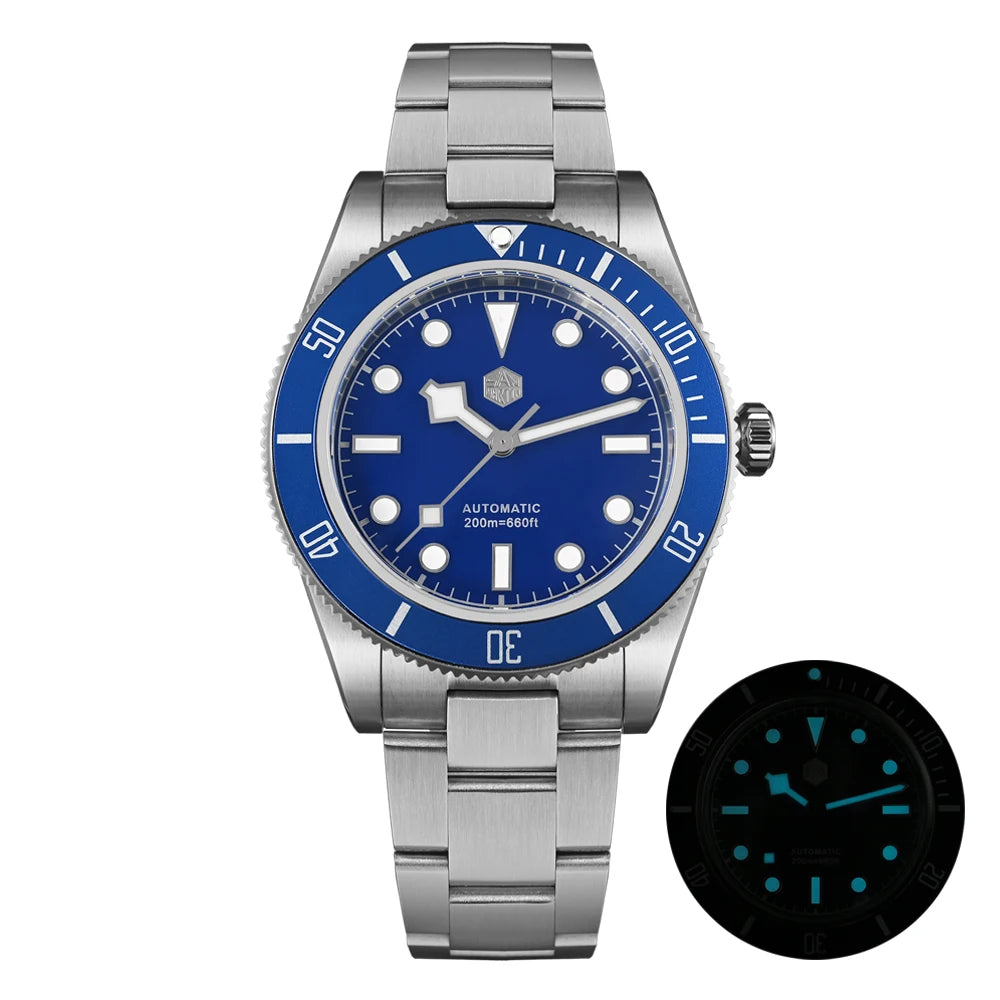 San Martin Upgraded BB58 40mm Retro Luxury Men Diver Watch NH35 Automatic Mechanical Sapphire 200m Waterproof Reloj SN0008D
