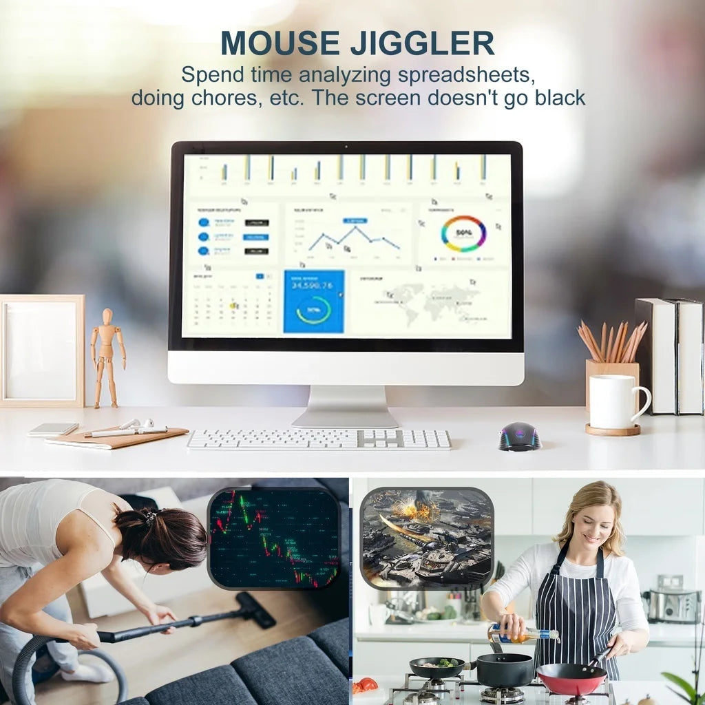 2.4G Wireless Mouse Type-C Rechargeable Silent Wireless Mouse for MacBook, Laptop & PC, Plug and Play Ergonomic Computer Mouse