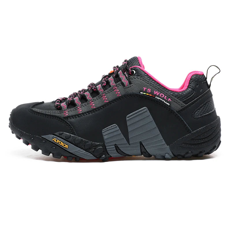 Mountaineering Shoes Men's Genuine Leather Outdoor Sports Anti-Slip Mountaineering Hiking Shoes Breathable Tourism Shoes