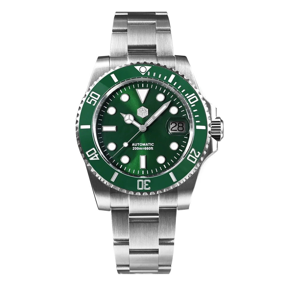 San Martin Watch New Upgraded Sub Men's PT5000 ST2130 Automatic Diving Watches with Ceramic Bezel 200m Waterproof Sapphire SN0017G