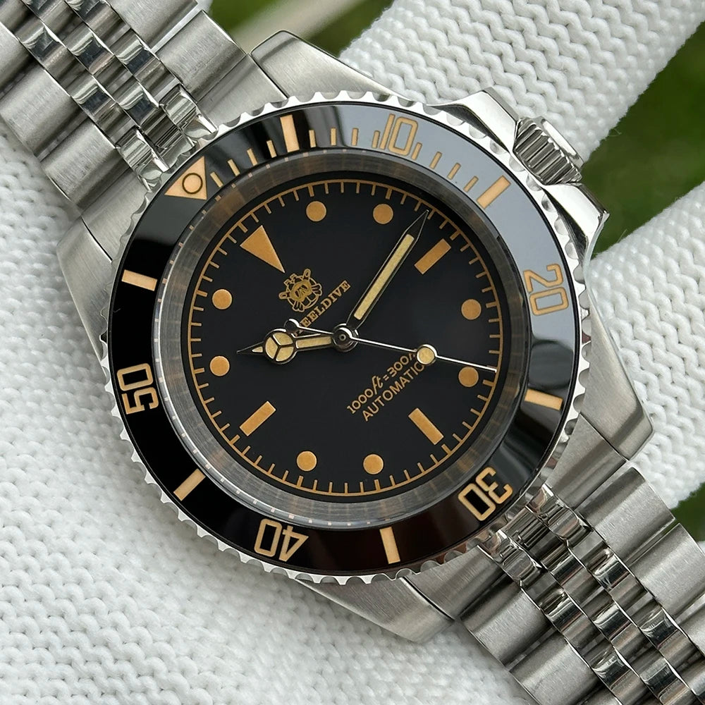 STEELDIVE SD1954V Ceramic Bezel 41MM Stainless Steel Case 300M Waterproof Vintage Luminous NH35 Automatic Mens Dive Watch