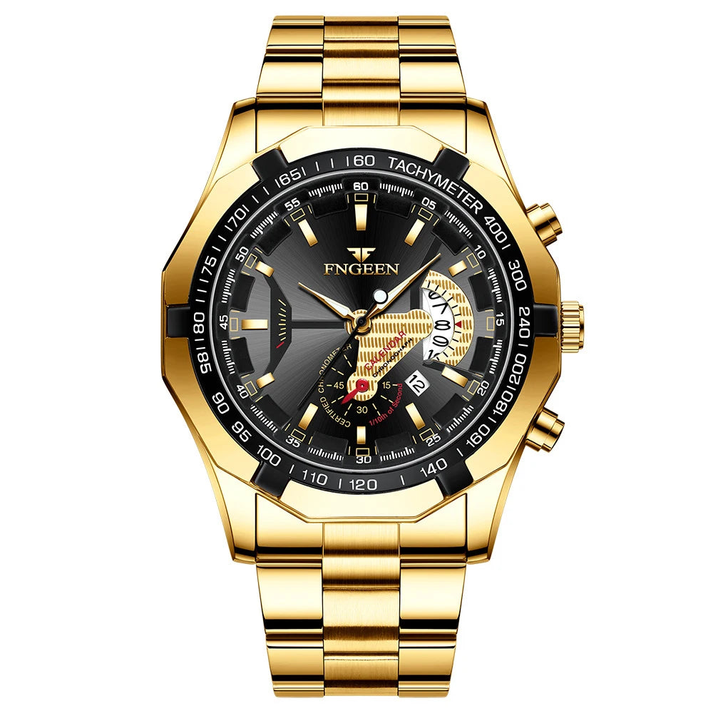 BINBOND Orginal Quartz Wristwatches For Men Luxury Luminous Waterproof Auto Date Men's Watch Stainless Steel Reloj Free Ship