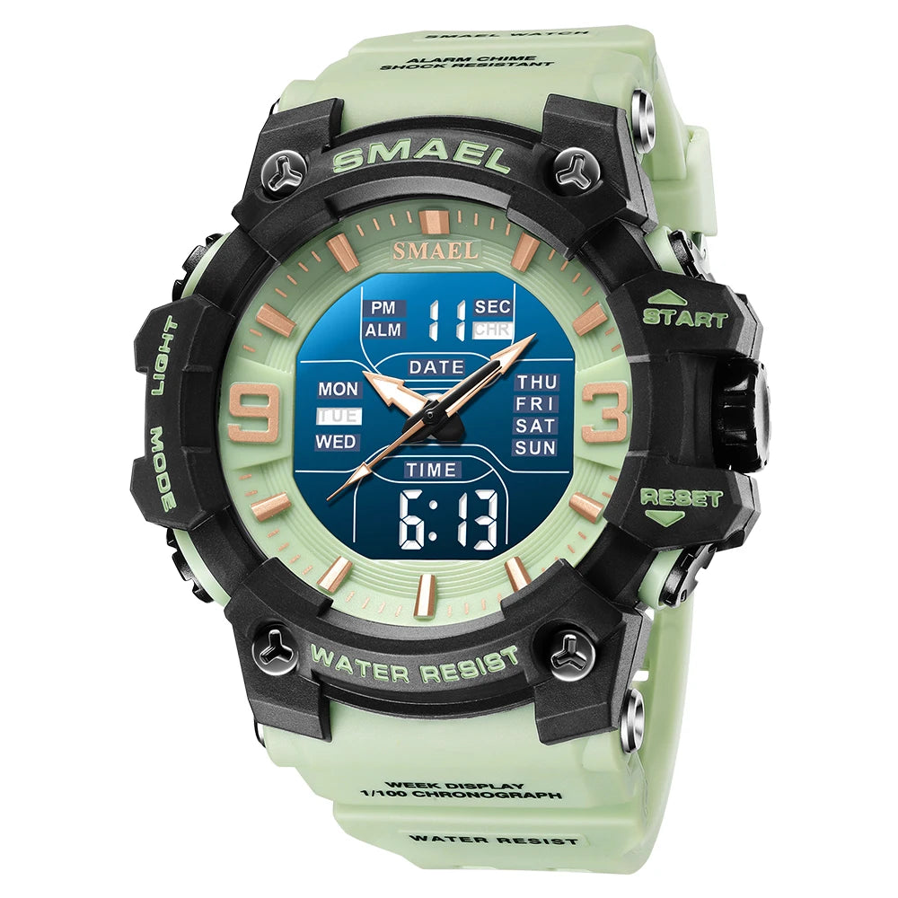 Military Watches Men Sport Watch Waterproof Alarm Clock Dual Time Wristwatches Digital 8049B Army Watches Military