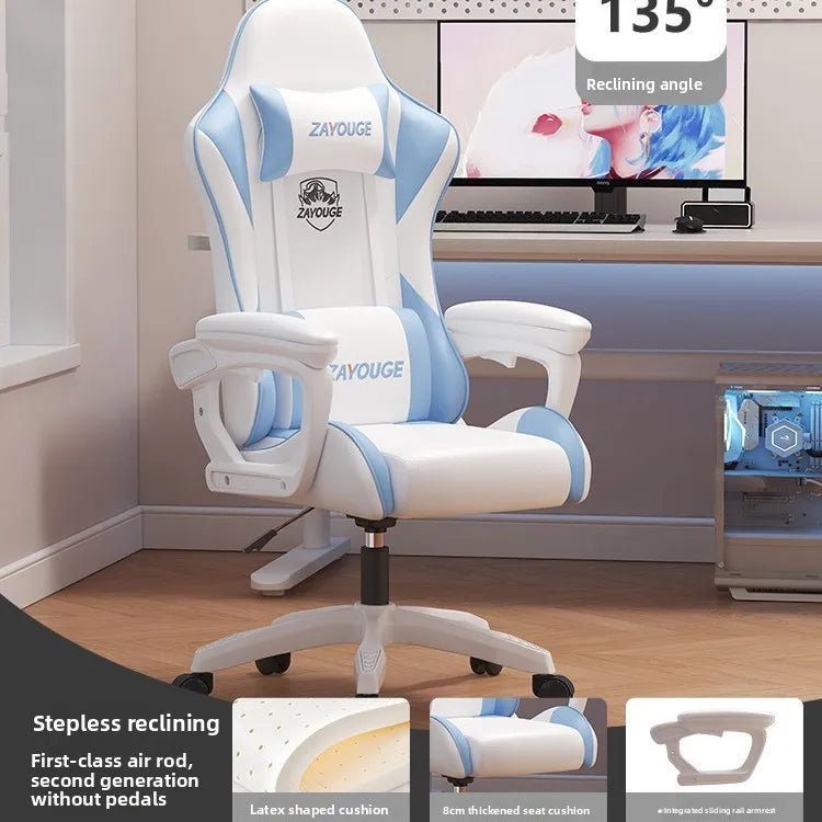 Ergonomic Gaming Chair Reclining Office Chair with Adjustable Height, Comfortable Computer Desk Chair, Swivel Gaming Seat for Home, Study & Esports