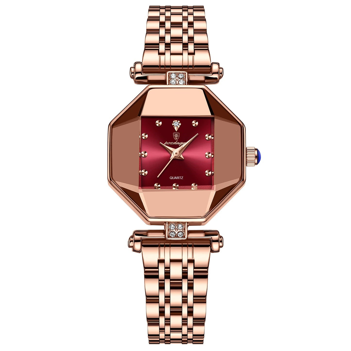 POEDAGAR Luxury Brand Women Watch Stainless Stain Waterproof Quartz Watches For Woman Fashion Simple Rose Gold Ladies Watch Gift