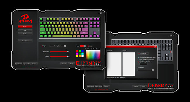 Redragon K556 PRO TKL Wireless RGB Gaming Keyboard, 87-Key Tri-Mode Hot-Swappable Mechanical Keyboard with Bluetooth, 2.4GHz & USB-C for Windows & Mac