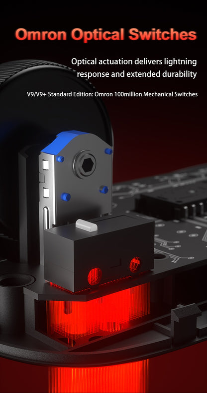 Aula V9 Ultra bezdrátová e-sportovní herní myš, duální 8k, 3 režimy, PAW 3950, 8k, 55g, lehká ergonomická myš, zakázkové příslušenství k PC