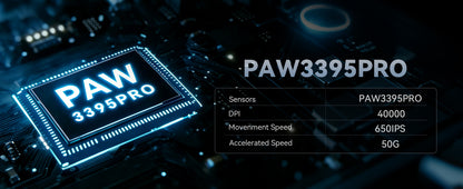 Bezdrátová herní myš MAMBASNAKE M2 Ultra-Lightweight, snímač PAW3395PRO 40000 DPI, 41g karbonové vlákno, tri-mode