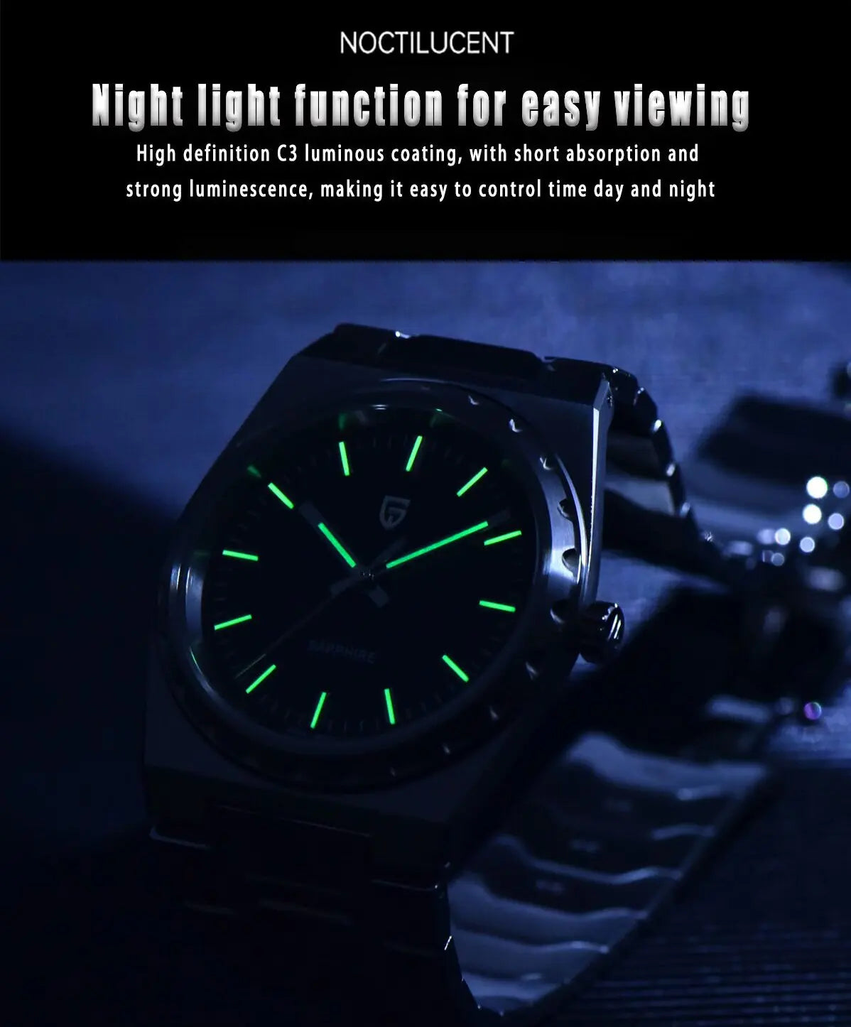 PAGANI DESIGN 2025 new thin 7MM men's quartz watch VJ21 37MM sapphire stainless steel waterproof 10Bar luminous C3 reloj hombre