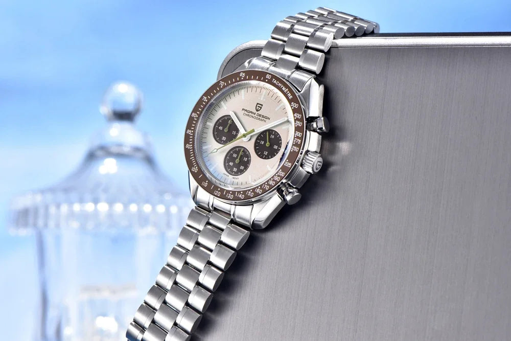 New man Watch PAGANI DESIGN Saturn men's top luxury Quartz Watch for men, sports chronograph, Sapphire Glass AR, glasses ceramic light, waterproof, stainless steel, ideal gift