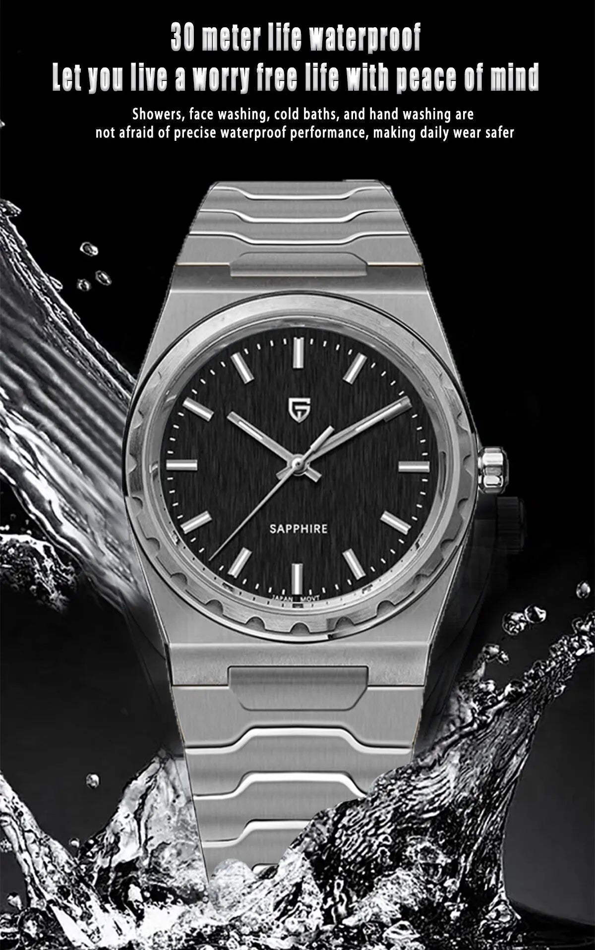 PAGANI DESIGN 2025 new thin 7MM men's quartz watch VJ21 37MM sapphire stainless steel waterproof 10Bar luminous C3 reloj hombre