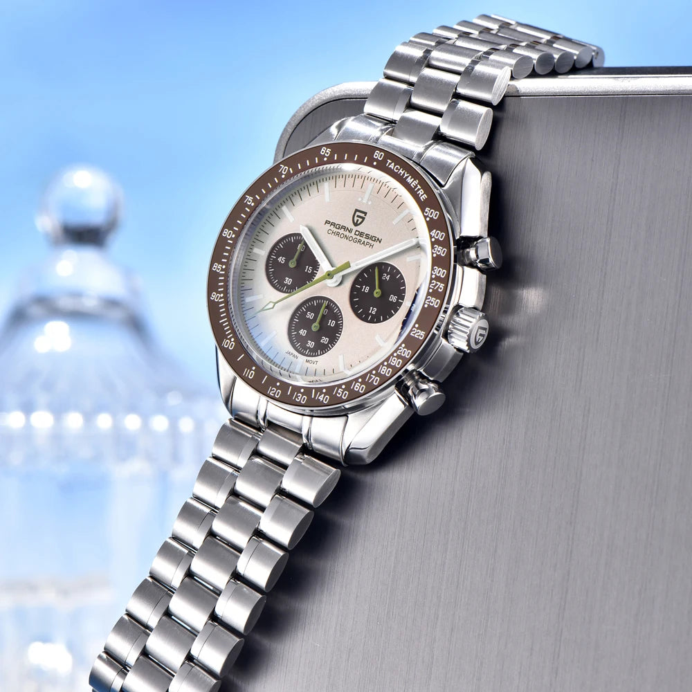 New man Watch PAGANI DESIGN Saturn men's top luxury Quartz Watch for men, sports chronograph, Sapphire Glass AR, glasses ceramic light, waterproof, stainless steel, ideal gift
