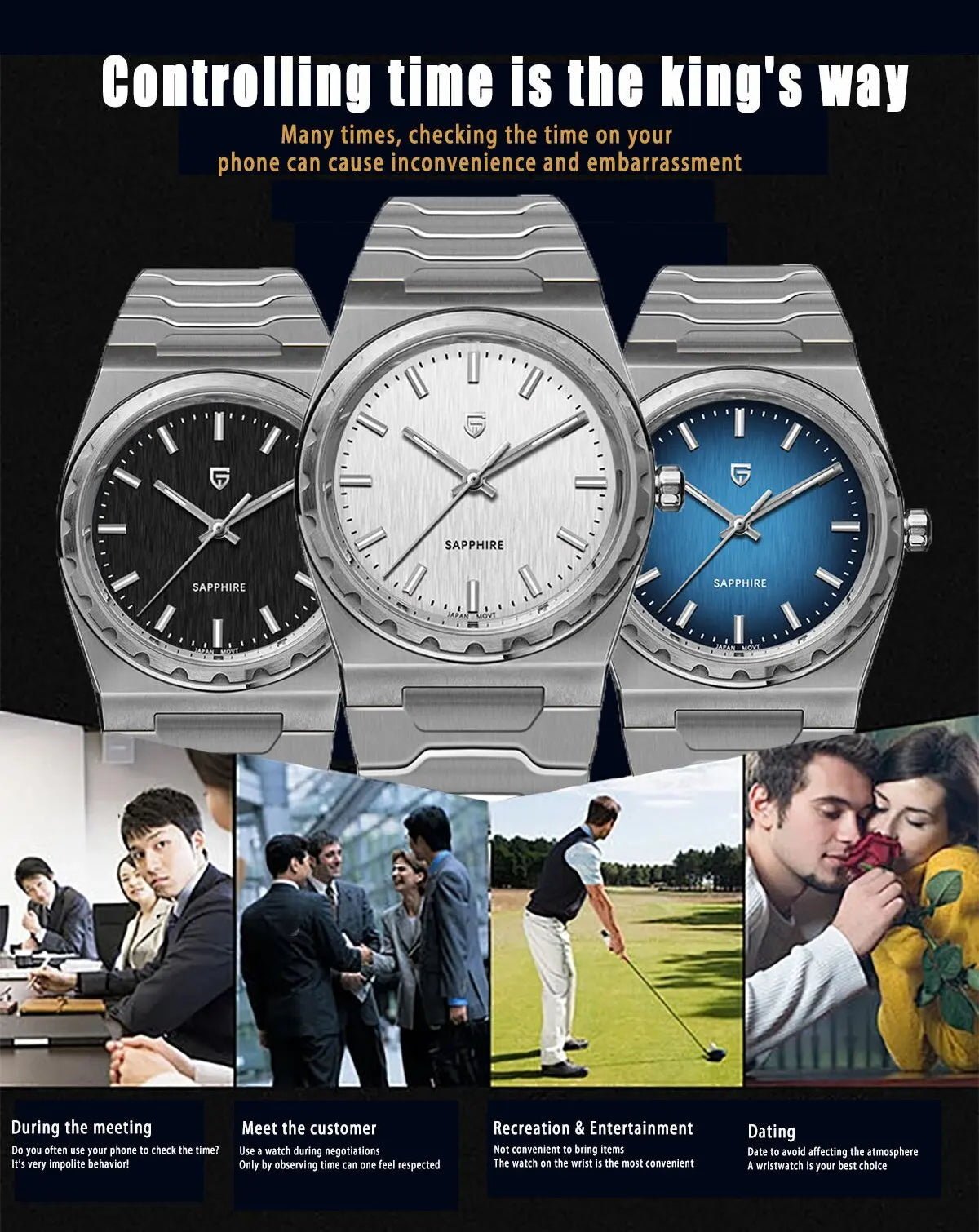 PAGANI DESIGN 2025 new thin 7MM men's quartz watch VJ21 37MM sapphire stainless steel waterproof 10Bar luminous C3 reloj hombre