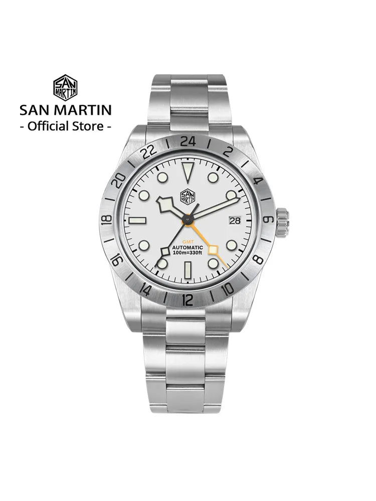 San Martin New 39mm NH34 BB GMT Automatic Mechanical Watch Sport Watch Sapphire Luminous Waterproof 100m for Men Watch SN0054