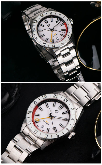 Comes With Rubber Strap Man's Automatic Watch Quartz Swiss Movement BGW9 Luminous Bezel 4-Pin GMT 150 Meters Waterproof Diving