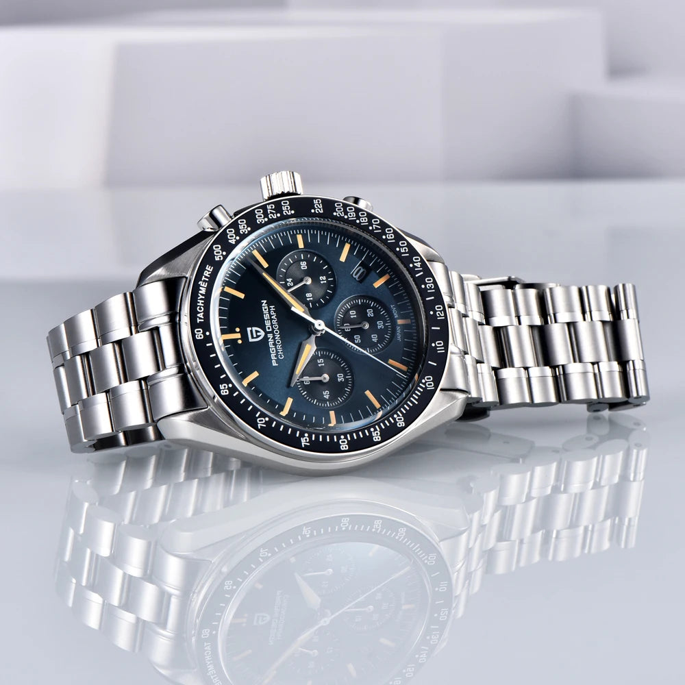 New man Watch PAGANI DESIGN Saturn men's top luxury Quartz Watch for men, sports chronograph, Sapphire Glass AR, glasses ceramic light, waterproof, stainless steel, ideal gift