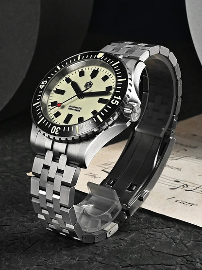 San Martin 1200HV Hardening Coating Men Diver Watch Full Luminous Dial Lumed Blocks ST2130 Automatic Mechanical Toolwatch SN0012