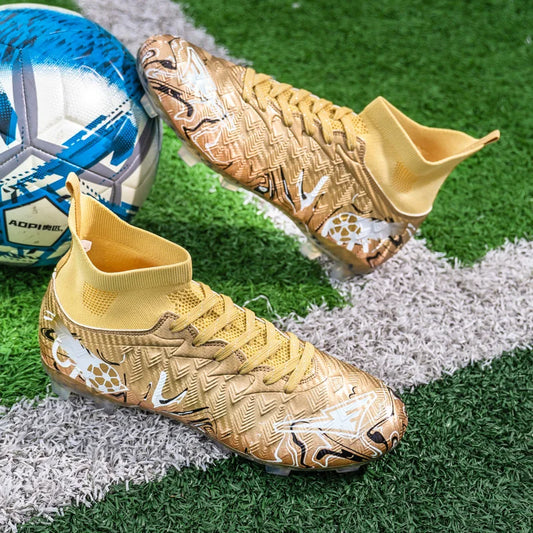ro Performance HighCut Soccer Boots FG TF Studs Breathable Lightweight Cleats for Outdoor Grass and Turf Training Matches