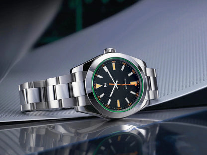 PAGANI DESIGN 2026 New Green Glass Men's Mechanical Watches Automatic Watch Men AR Sapphire crystal Stainless steel Wristwatch
