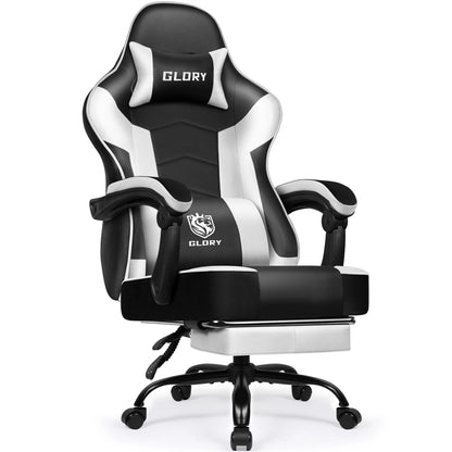 HIAZURM Ergonomic Gaming Chair / Office Chair for Adults – Computer Chair with Footrest, Adjustable Backrest 90-170°, 150kg Capacity