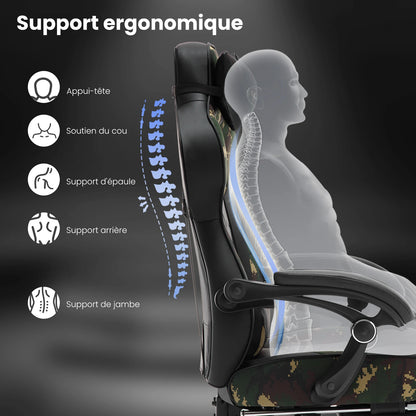 WOLTU Racing Gaming Chair Swivel Desk Office Computer Chair Sports Seat with Headrest Lumbar Cushion Footrest Gamer Chair