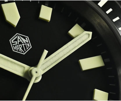 San Martin 1200HV Hardening Coating Men Diver Watch Full Luminous Dial Lumed Blocks ST2130 Automatic Mechanical Toolwatch SN0012