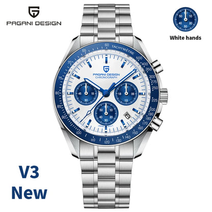 New man Watch PAGANI DESIGN Saturn men's top luxury Quartz Watch for men, sports chronograph, Sapphire Glass AR, glasses ceramic light, waterproof, stainless steel, ideal gift