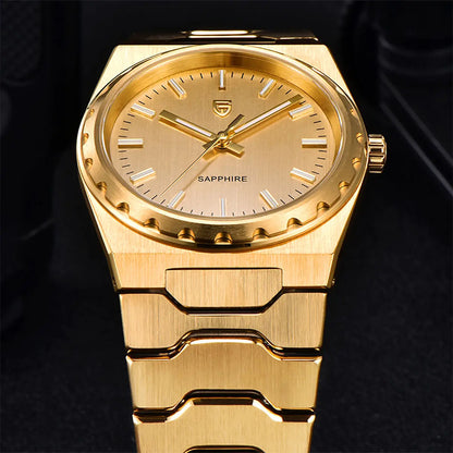 PAGANI DESIGN 2025 new thin 7MM men's quartz watch VJ21 37MM sapphire stainless steel waterproof 10Bar luminous C3 reloj hombre