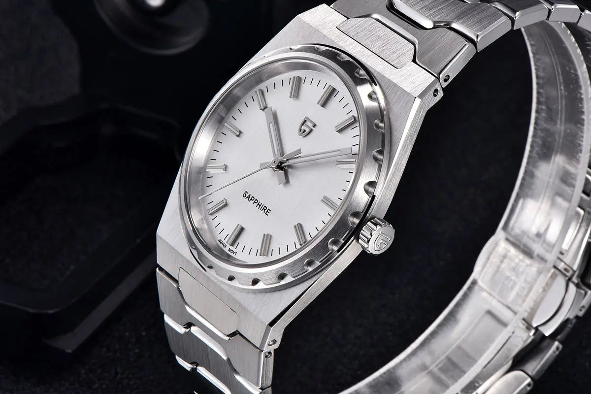PAGANI DESIGN 2025 new thin 7MM men's quartz watch VJ21 37MM sapphire stainless steel waterproof 10Bar luminous C3 reloj hombre