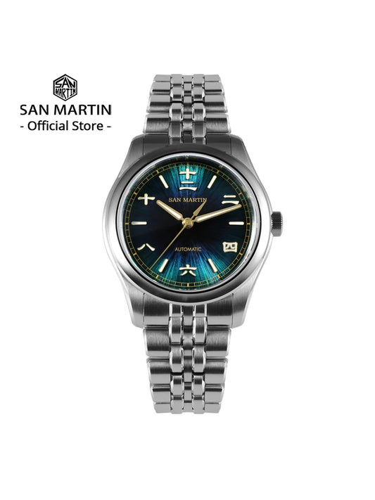 San Martin New 39mm Gada Watch Chinese Style Original Design Sunburst JianZhan Miyota 90S5 Men's Dress Automatic Mechanical SN0144