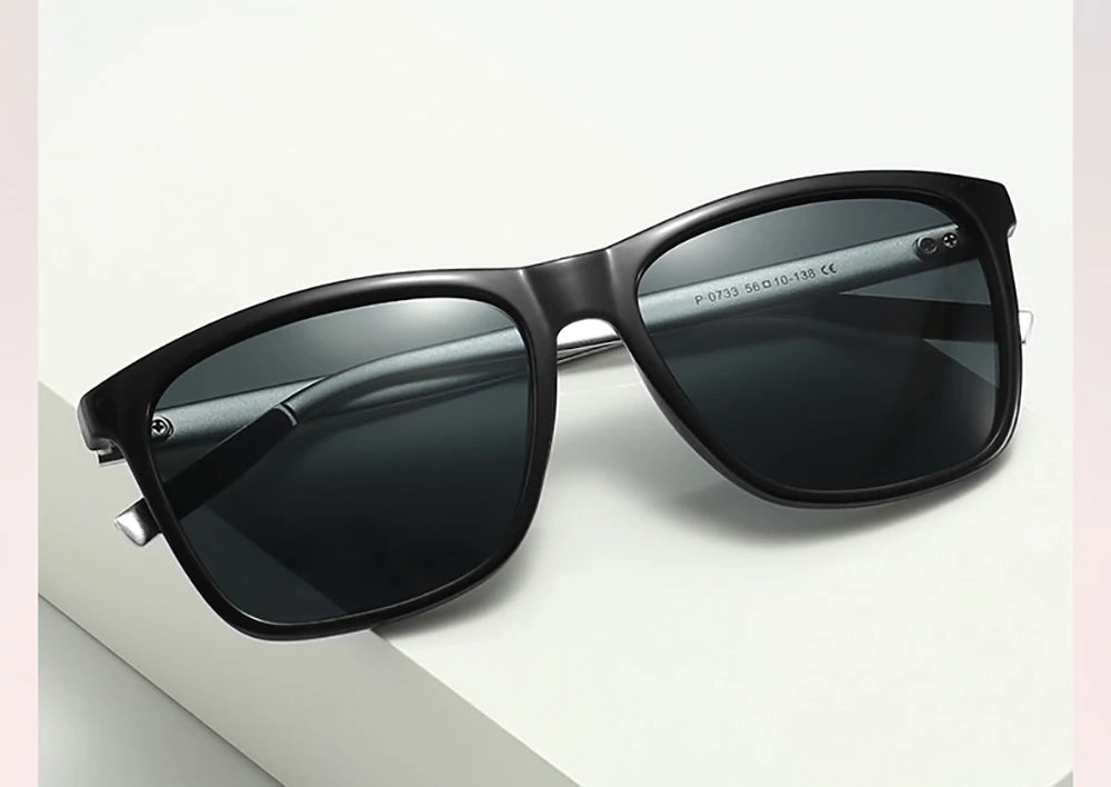 VIVIBEE Ochelari de soare polarizați de lux, pătrați, pentru bărbați, cu lentile oglindă albastre, clasici, unisex, la modă, pentru femei