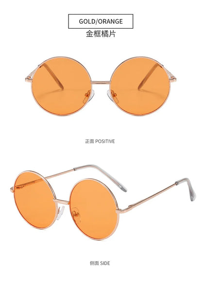 Ochelari de soare pentru copii cu ramă metalică, rotunzi, simpli, cu protecție împotriva razelor ultraviolete, ochelari pentru copii