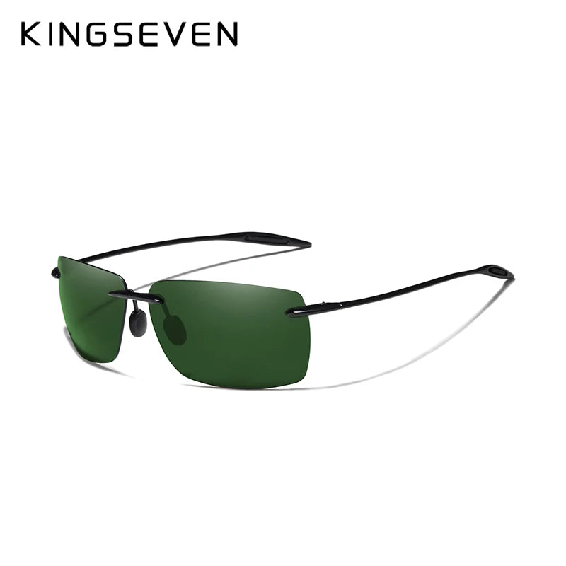 KINGSEVEN TR90 Ochelari de soare fără ramă pentru bărbați Ochelari de soare ultralegeri, pătrați, fără ramă, pentru femei, de marcă, cu lentile oglindă