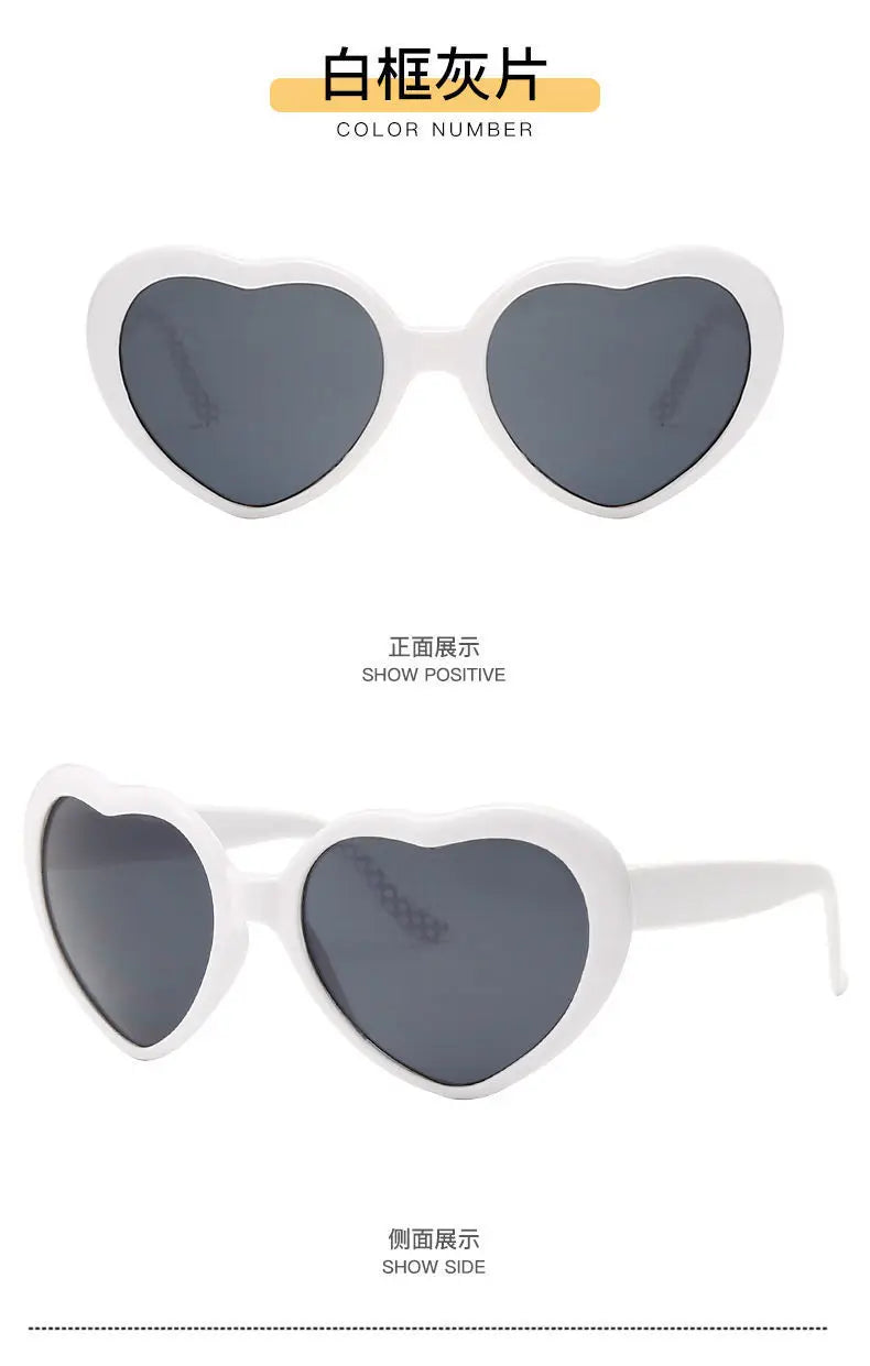 Ochelari cu efecte în formă de inimă – luminile se transformă în formă de inimă noaptea – ochelari cu difracție – ochelari de soare la modă pentru femei