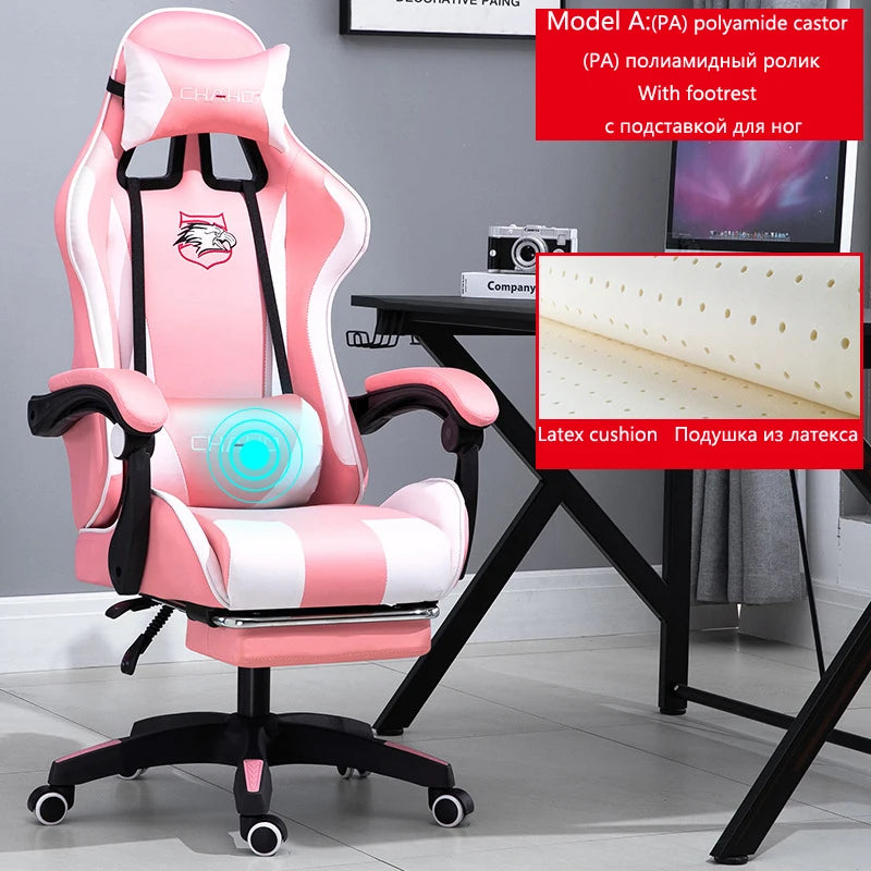 Joylive WCG Ergonomic Gaming Chair Leather Computer Chair Reclining Racing Office Chair with Adjustable Armrests for Gaming Room