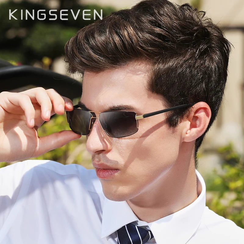 Ochelari de soare de marcă KINGSEVEN pentru bărbați, cu ramă pătrată, pentru șofat, clasici, unisex, ochelari de protecție, ochelari de vedere, Gafas