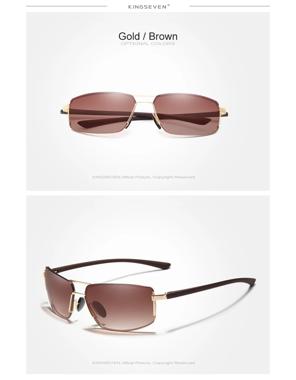 Ochelari de soare de marcă KINGSEVEN pentru bărbați, cu ramă pătrată, pentru șofat, clasici, unisex, ochelari de protecție, ochelari de vedere, Gafas