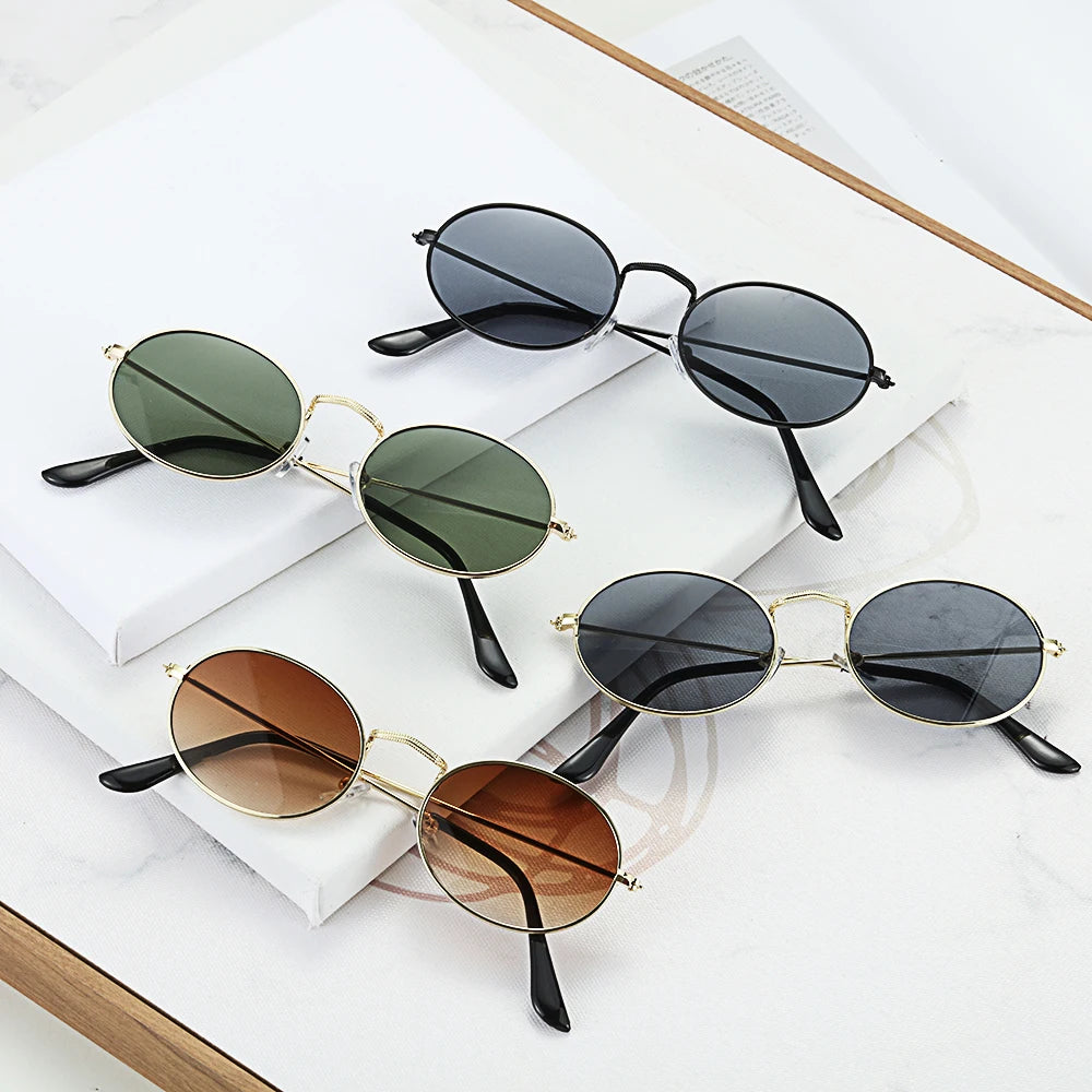 Ochelari de soare ovali pentru femei, ochelari de conducere, ochelari de soare rotunzi, aurii, mici, retro, vintage, sexy, rame de ochelari de soare, accesorii pentru ciclism