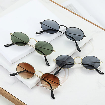 Ochelari de soare ovali pentru femei, ochelari de conducere, ochelari de soare rotunzi, aurii, mici, retro, vintage, sexy, rame de ochelari de soare, accesorii pentru ciclism