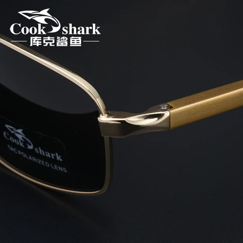 Cook Shark Ochelari de soare cu schimbare de culoare, model nou, pentru bărbați, cu polarizare Tidal, oglindă pentru șofer, ochelari de conducere cu vedere nocturnă