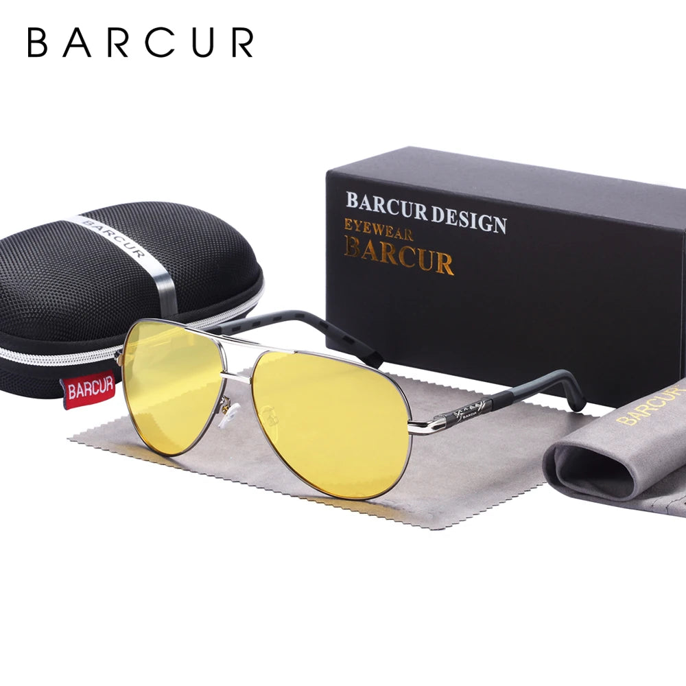 Ochelari de soare vintage din aluminiu BARCUR pentru bărbați, cu strat polarizat, ochelari de soare clasici pentru femei, accesorii de conducere pentru bărbați, ochelari