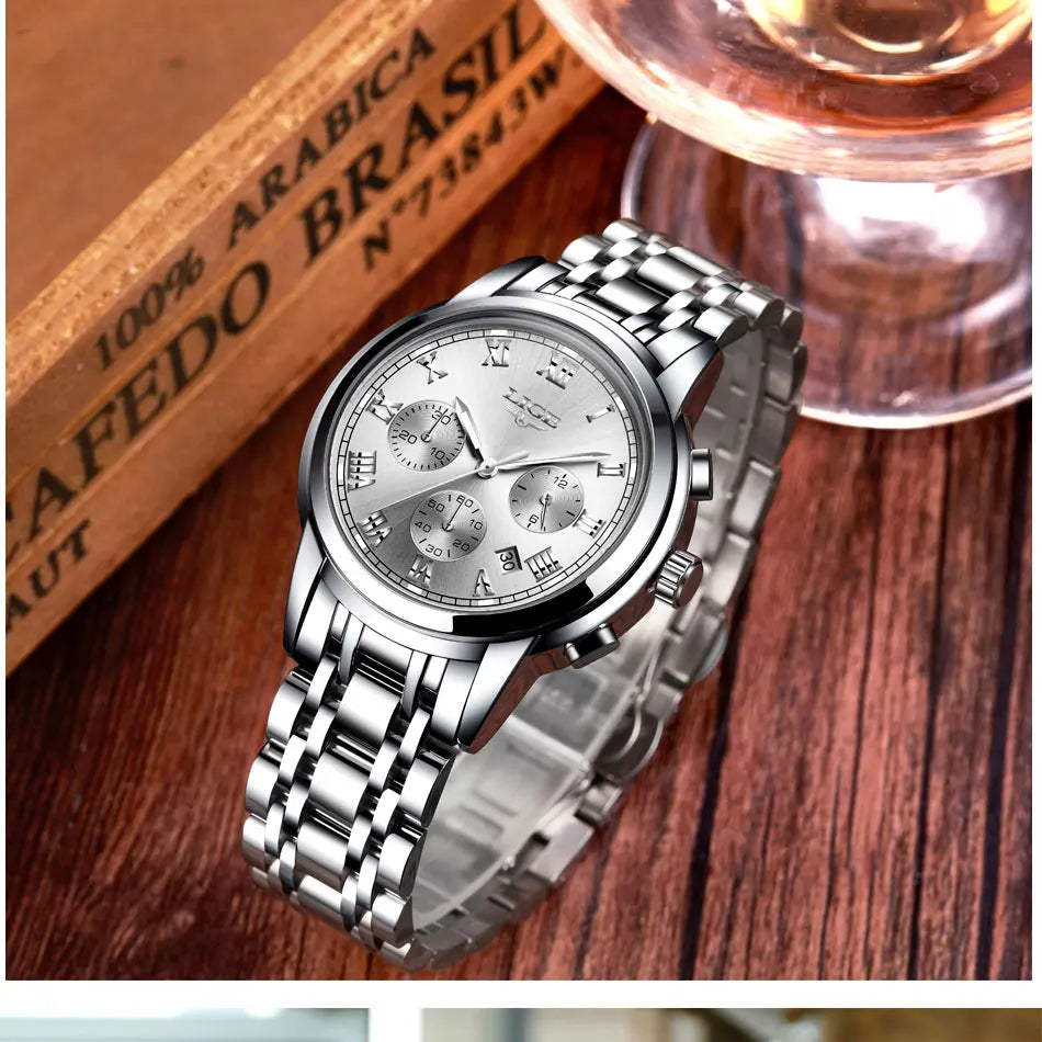 LIGE New Fashion Luxury Women Watch Waterproof Quartz Ladies Watches Business Steel Band Casual Bracelet Date Clock Wristwatches