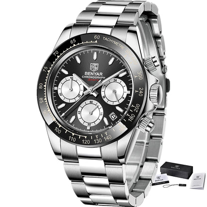 Relojes Hombre 2026 BENYAR New  Watches Men Luxury Brand Chronograph Male Sport Watches Waterproof Stainless Steel Quartz  Watch